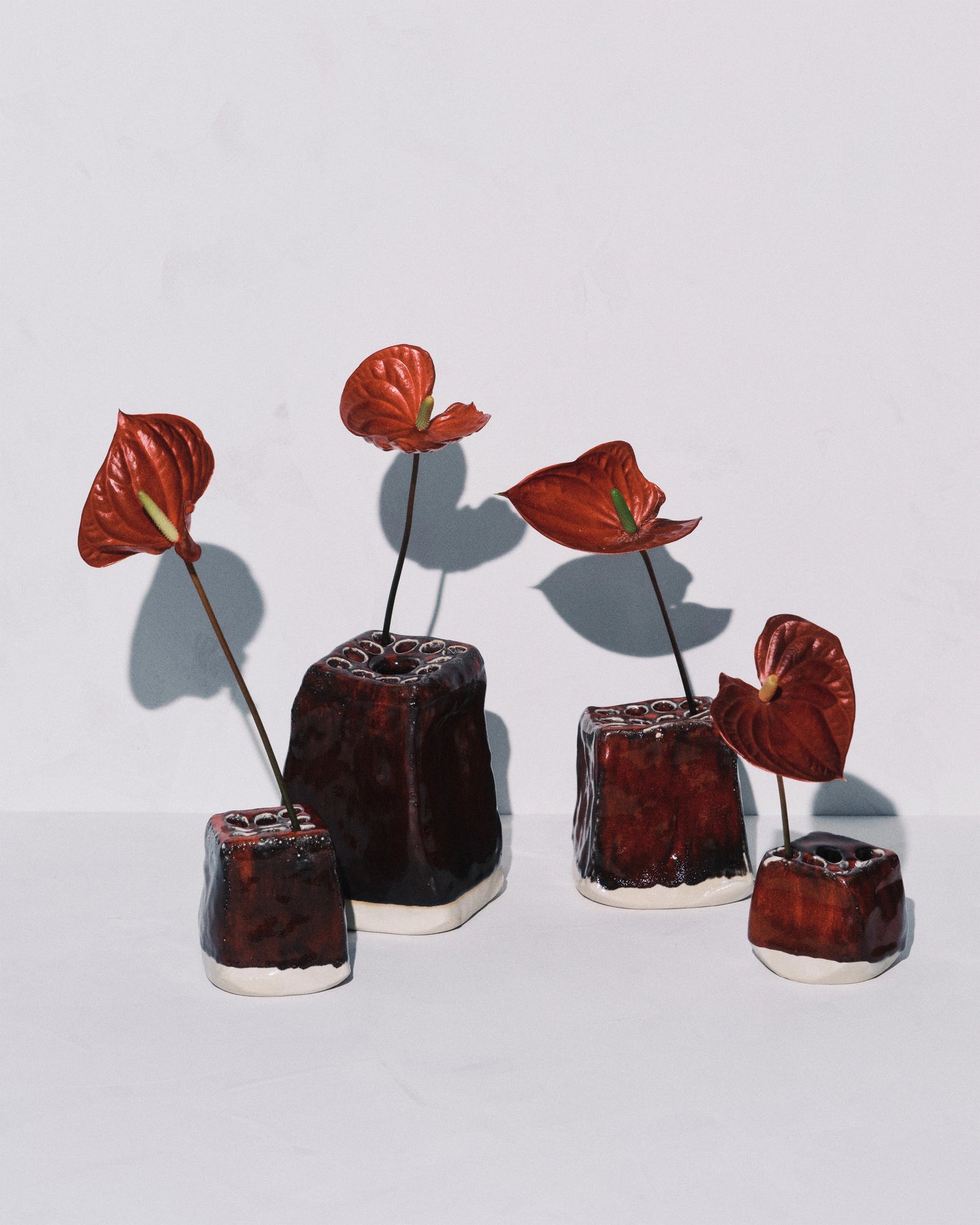 Vase L Red Pique-Fleurs