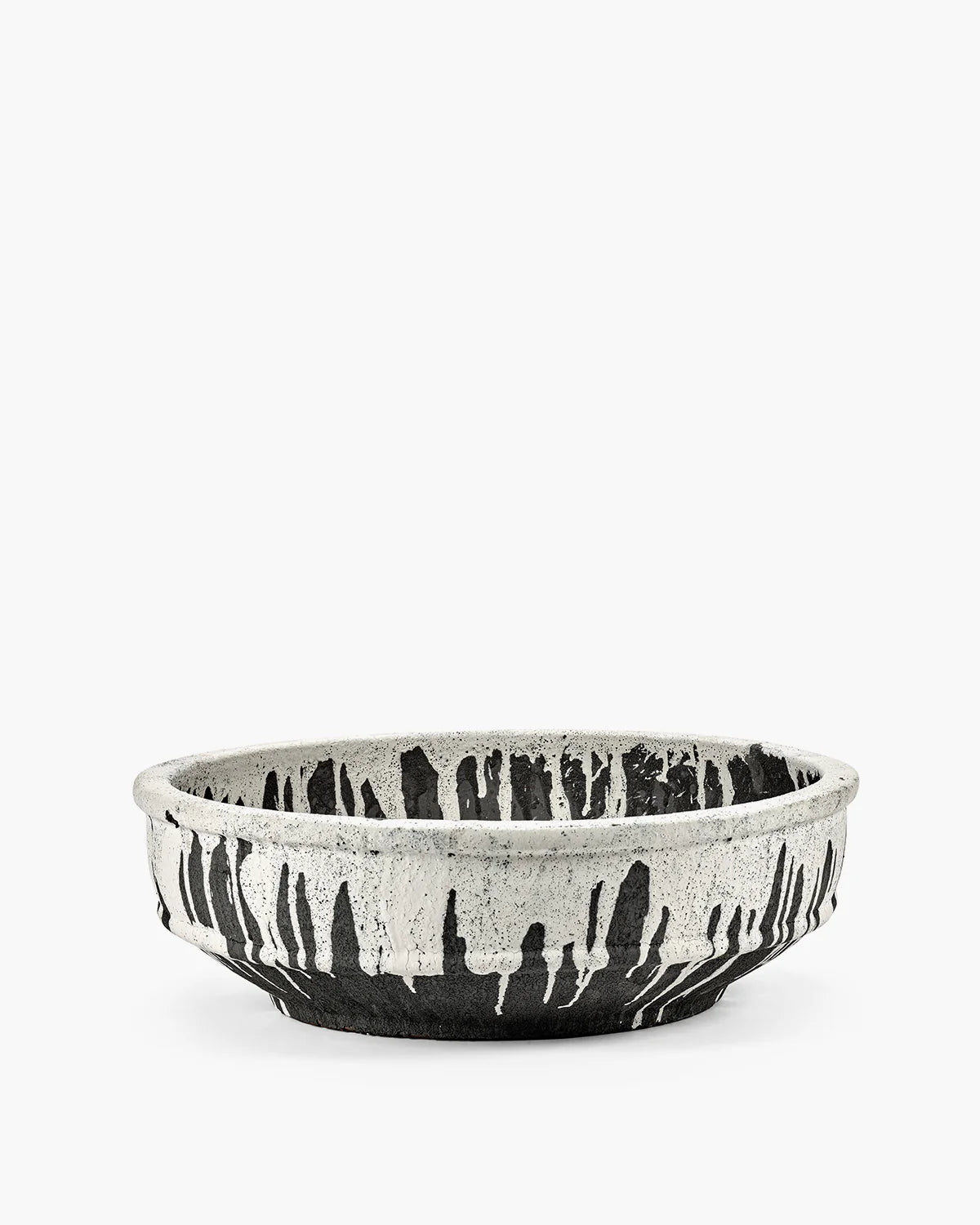 Planter Bowl 02 L Off White Dark Brown