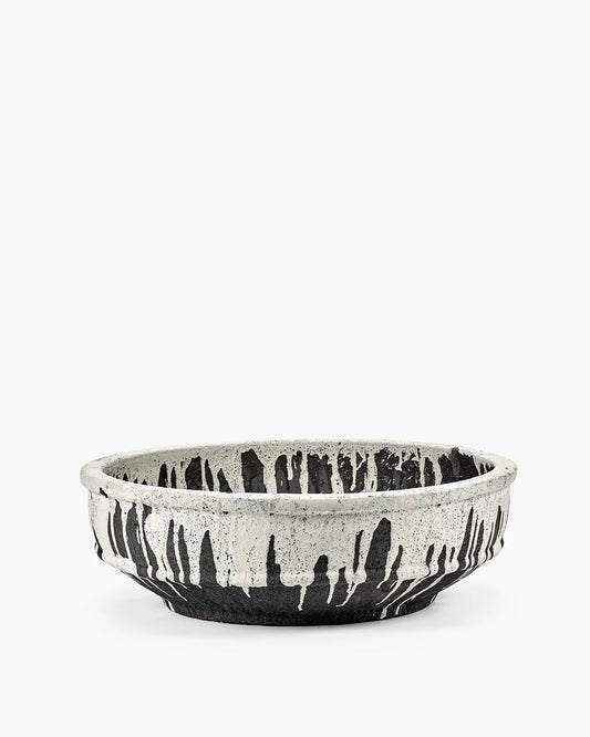 Planter Bowl 02 L Off White Dark Brown