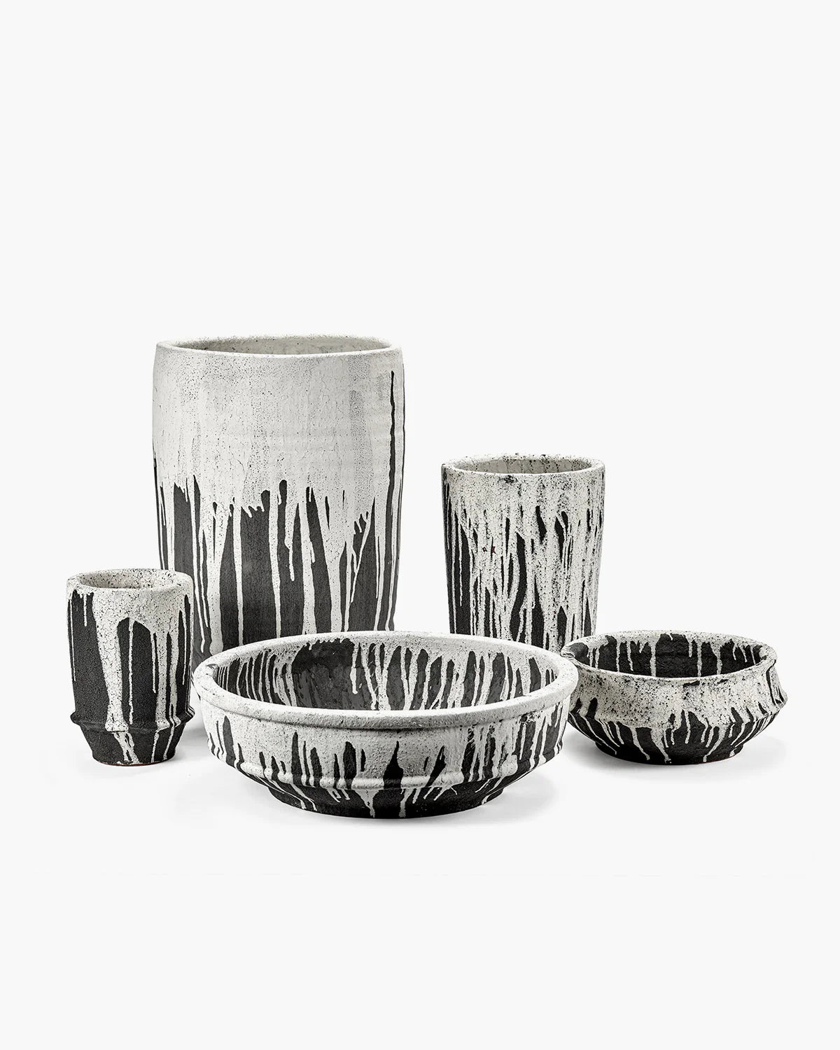 Planter Bowl 02 L Off White Dark Brown