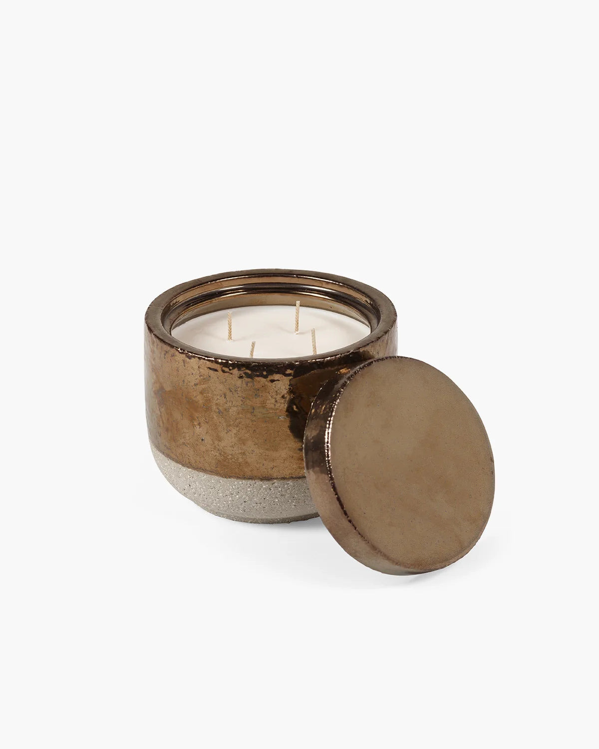 Scented Candle L Gold Charred Santal