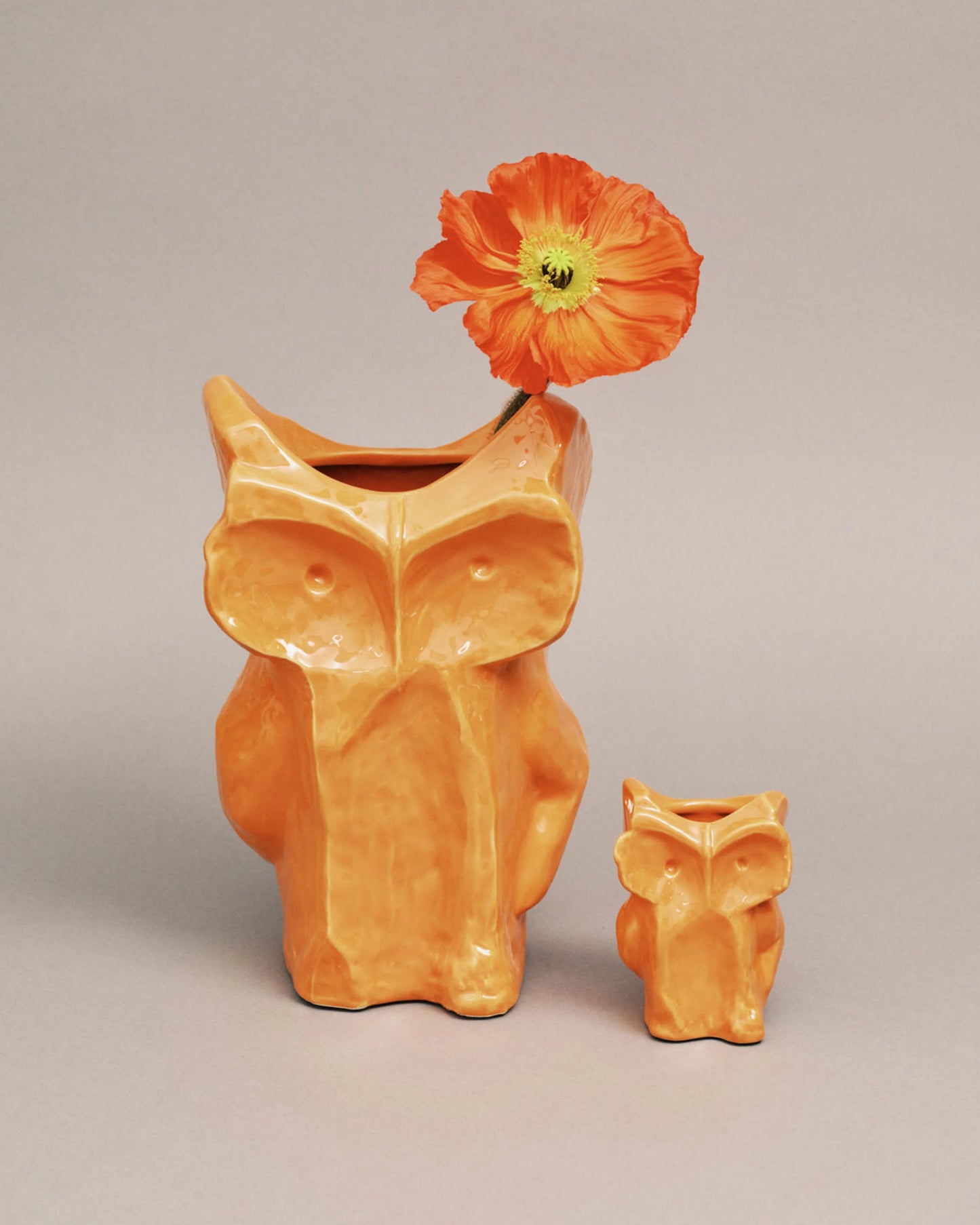 Owl Vase L Orange After Midnight