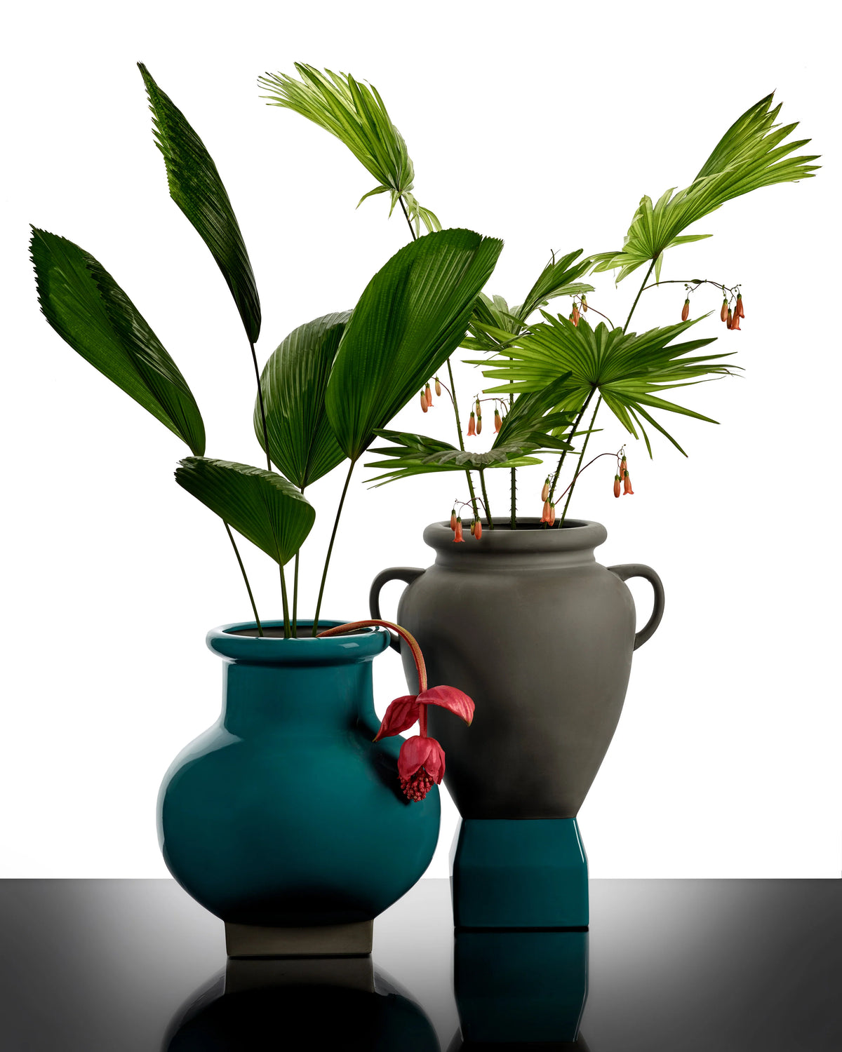 Flower Pot 09 Grey/Turquoise