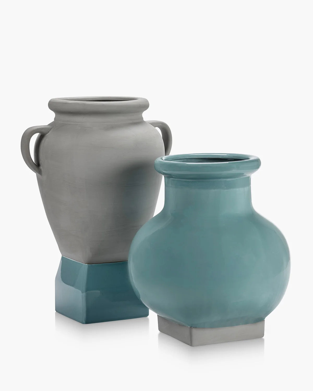 Flower Pot 09 Grey/Turquoise