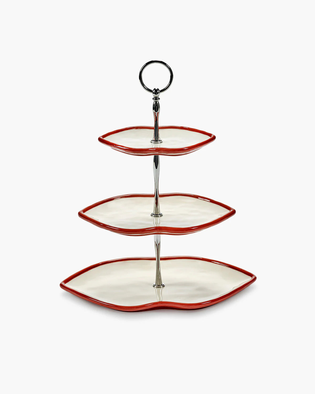 Cake Stand 3 Tier Lips Red White