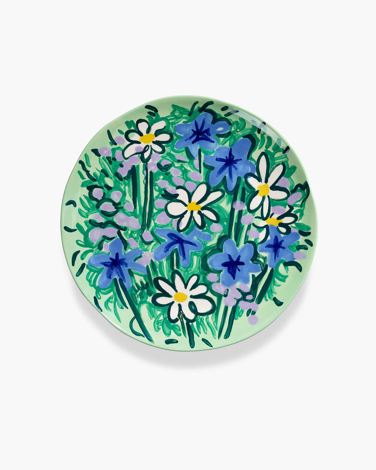 Serving Plate Green Blue Spring