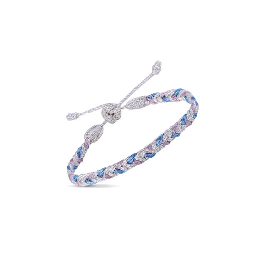 Eya n°2 Bracelet (Silver Blue Pink