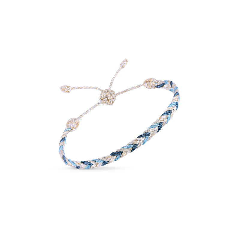 Eya n°2 Bracelet (Gold & Silver Arctic Blue)