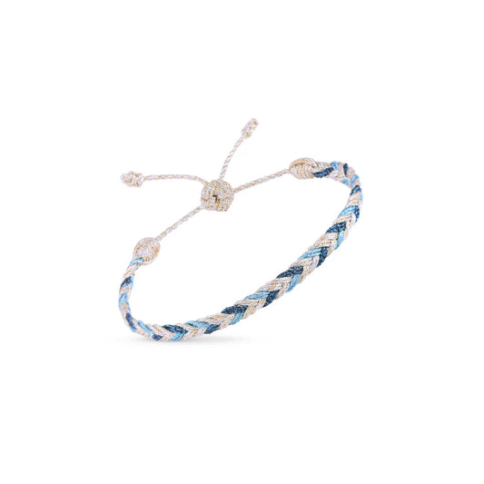 Eya n°2 Bracelet (Gold & Silver Arctic Blue)