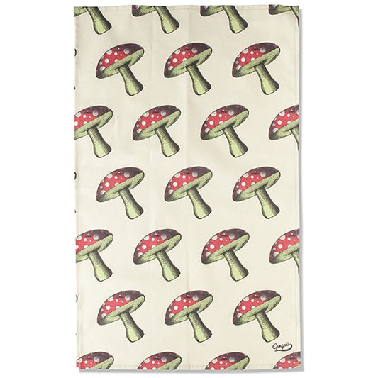 Mushrooms tea towel