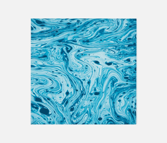 Blue Marble Square Placemat Lacquered Wood Pack/4