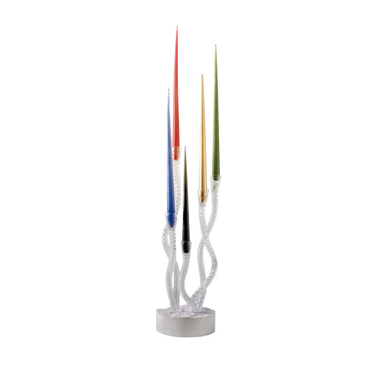 Redentore - Five Clear Crystal Candleholders