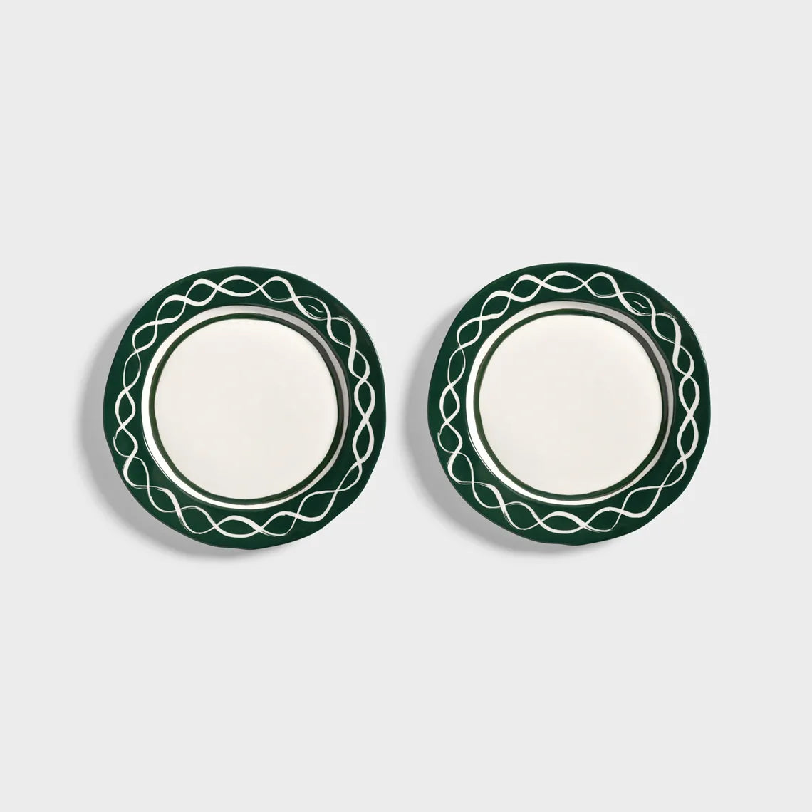 Plate festivo medium green set of 2