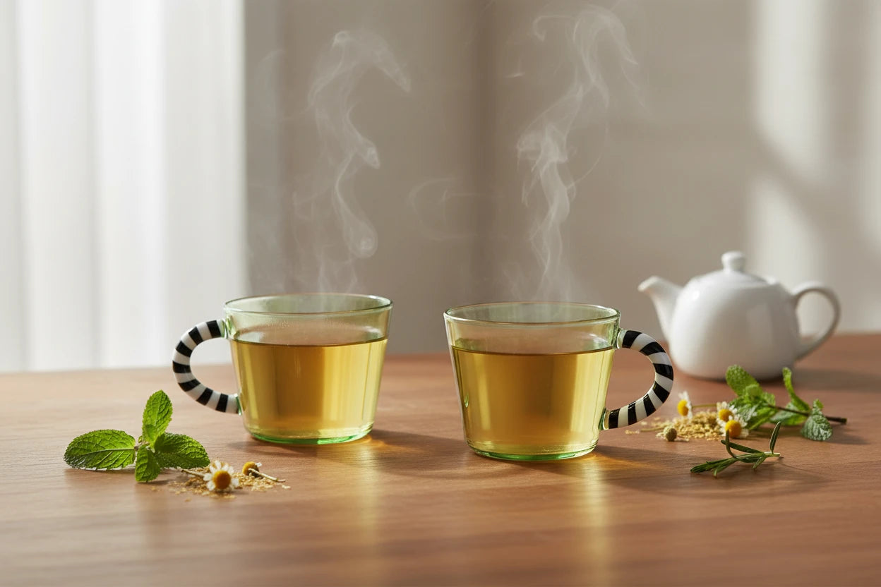 Glass Duet Green Set of 2