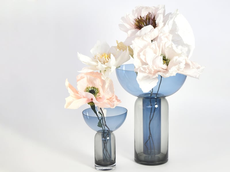 Torus Vase Black Navy  Small