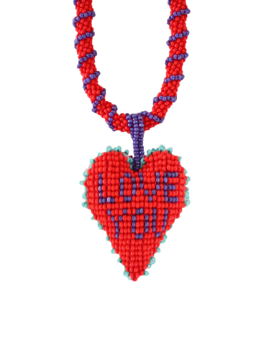 Love You Necklace Red