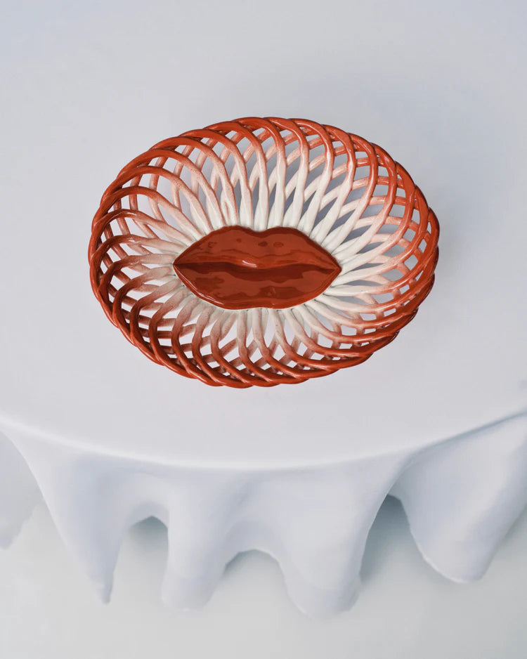 Basket Red White Lips Salvador