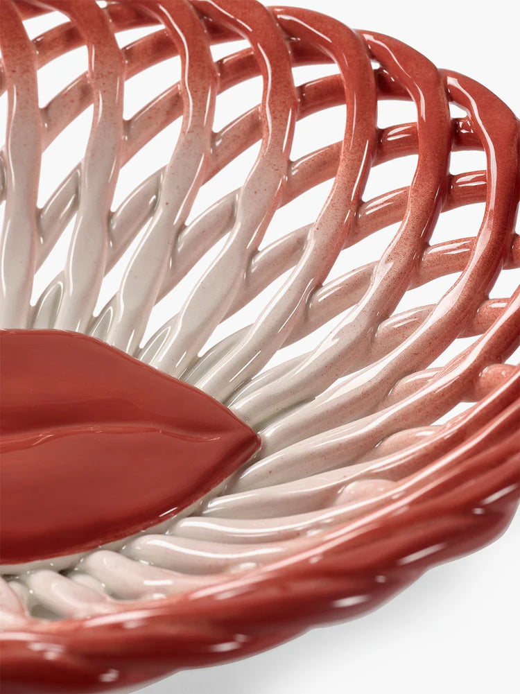 Basket Red White Lips Salvador