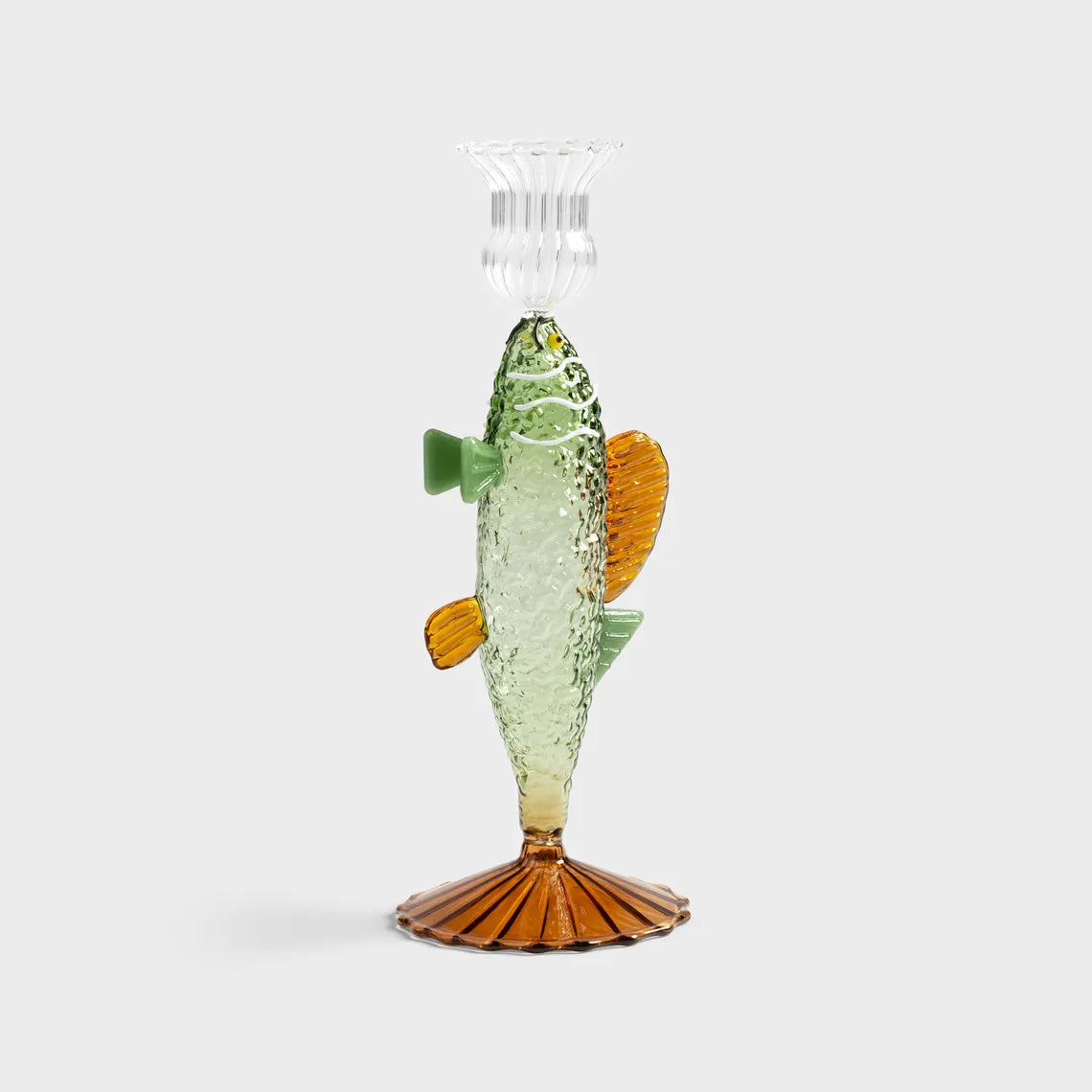 Candle Holder Fish Green