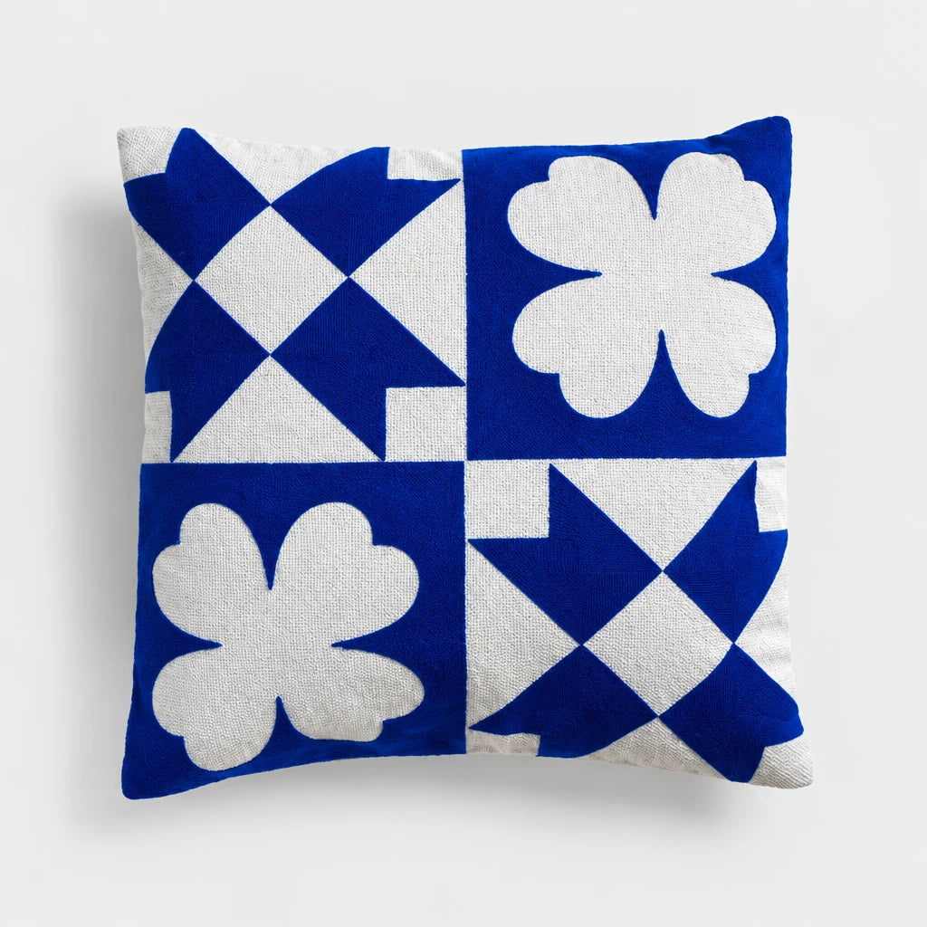 Cushion Patch Quilt Blue 40x40