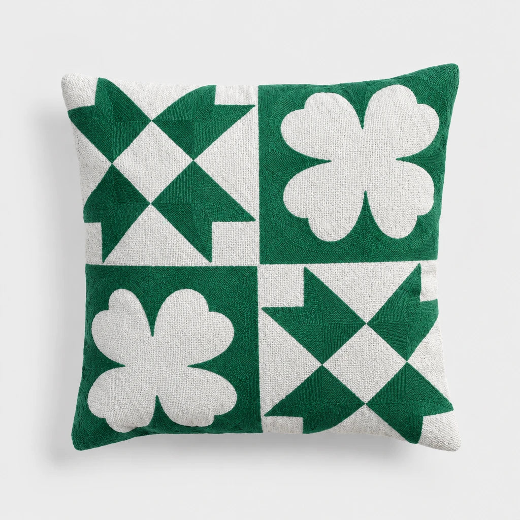 Cushion Patch Quilt Green 40x40