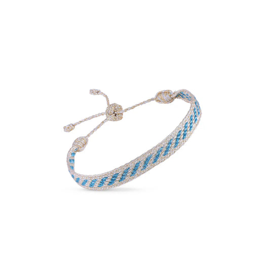 Izy n°2 Bracelet (Gold & Silver Ocean Blue)