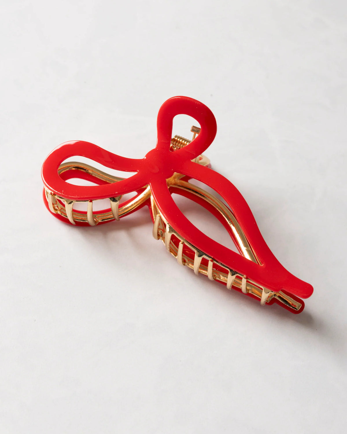 Ballet Bow Acetate Claw Clip Red