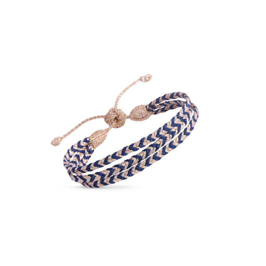 Triple Mini Eya n°2 Bracelet (Rose Gold Navy)