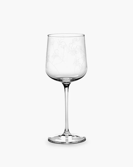 White Wine Glass Mirtillo Tea