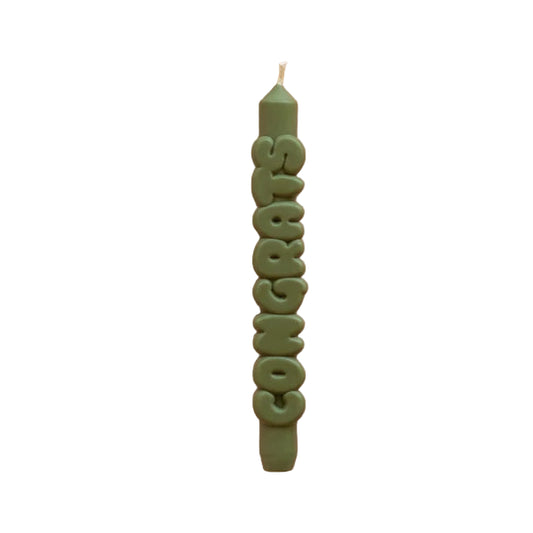 Candle Congrats Olive Green