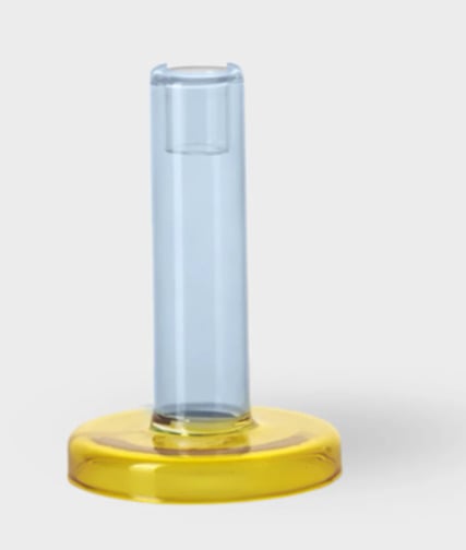 Bole candle holder S blue / yellow