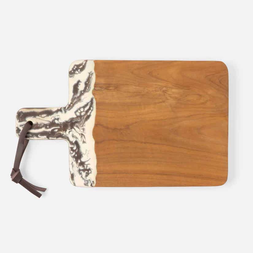 AUSTIN Swirled Serving Board Resin/Natural Teak 19.5x12.