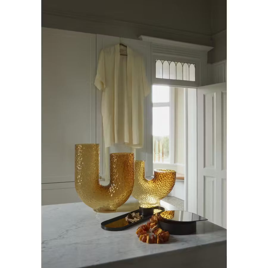 Arura High Glass Vase Amber