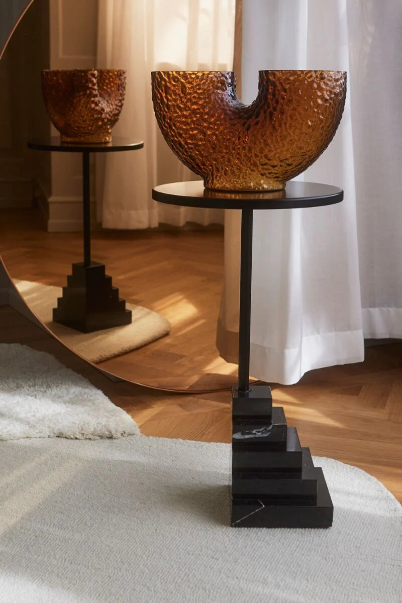 Arura Low Glass Vase Amber