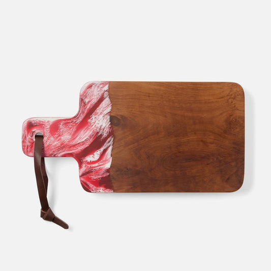 AUSTIN Swirled Resin/Natural Teak Serving Board 16.5x8