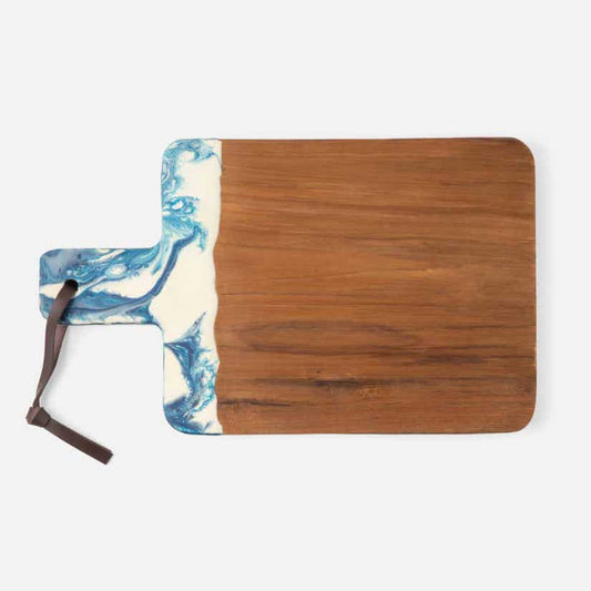 AUSTIN Swirled Serving Board Resin/Natural Teak 19.5x12.