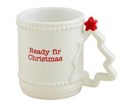 TREE FIGURAL HANDLE MUG