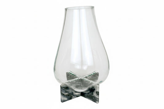 Vase Cross Gravity Transparent/Marbre Gris