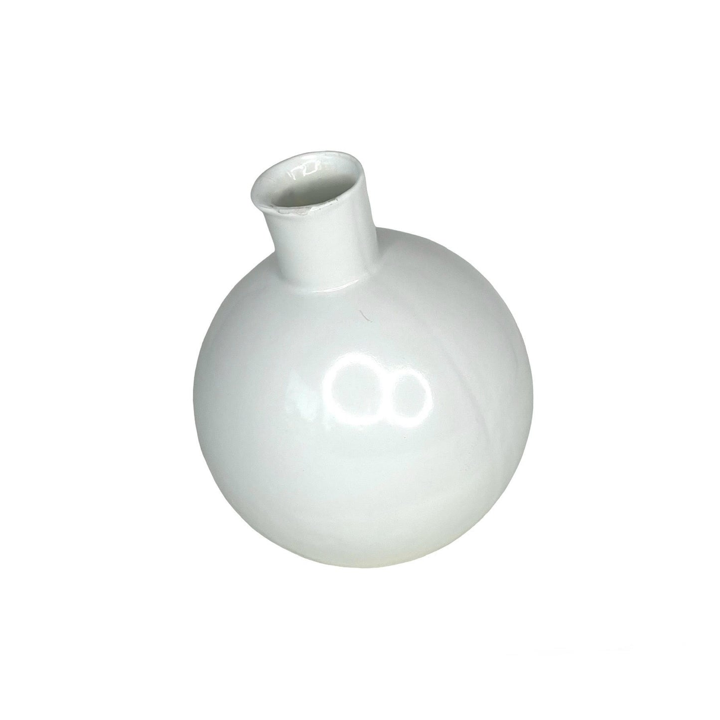 White Sphere Bud Vase
