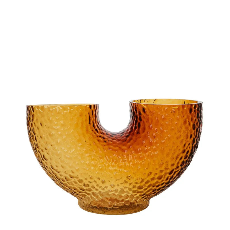 Arura Low Glass Vase Amber