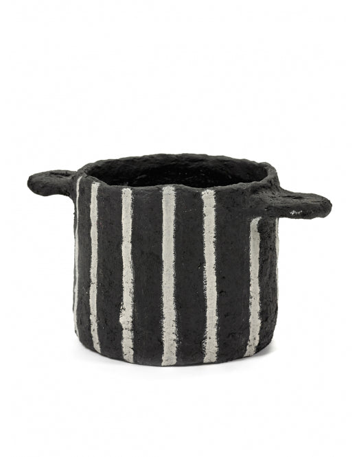 POT S BLACK VERTICAL STRIPES EARTH