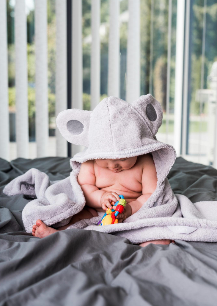 Baby/Cape Towel 0-5 yrs. Pearl Grey