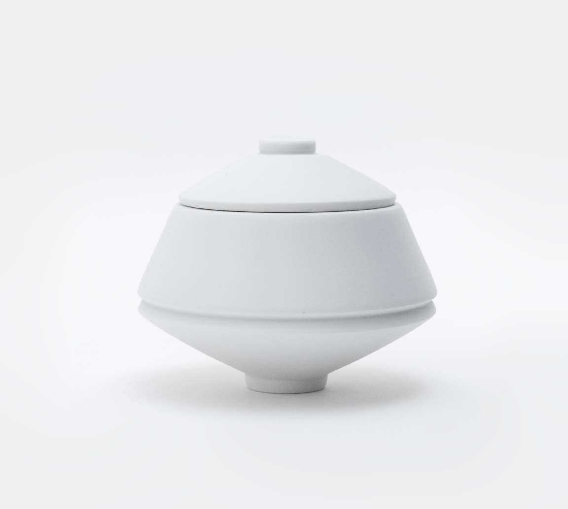 Circle sugar bowl white porcelain