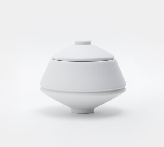 Circle sugar bowl white porcelain