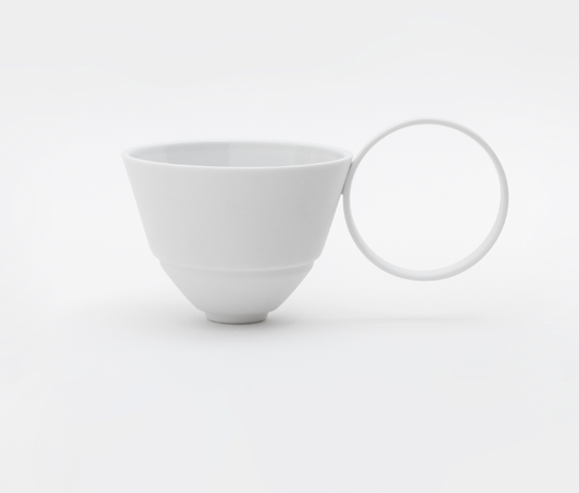 Set of 2 Circle teacup white porcelain